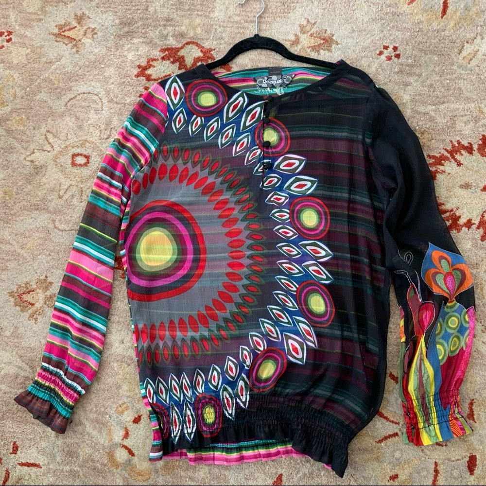 Desigual vibrant multicolored blouse